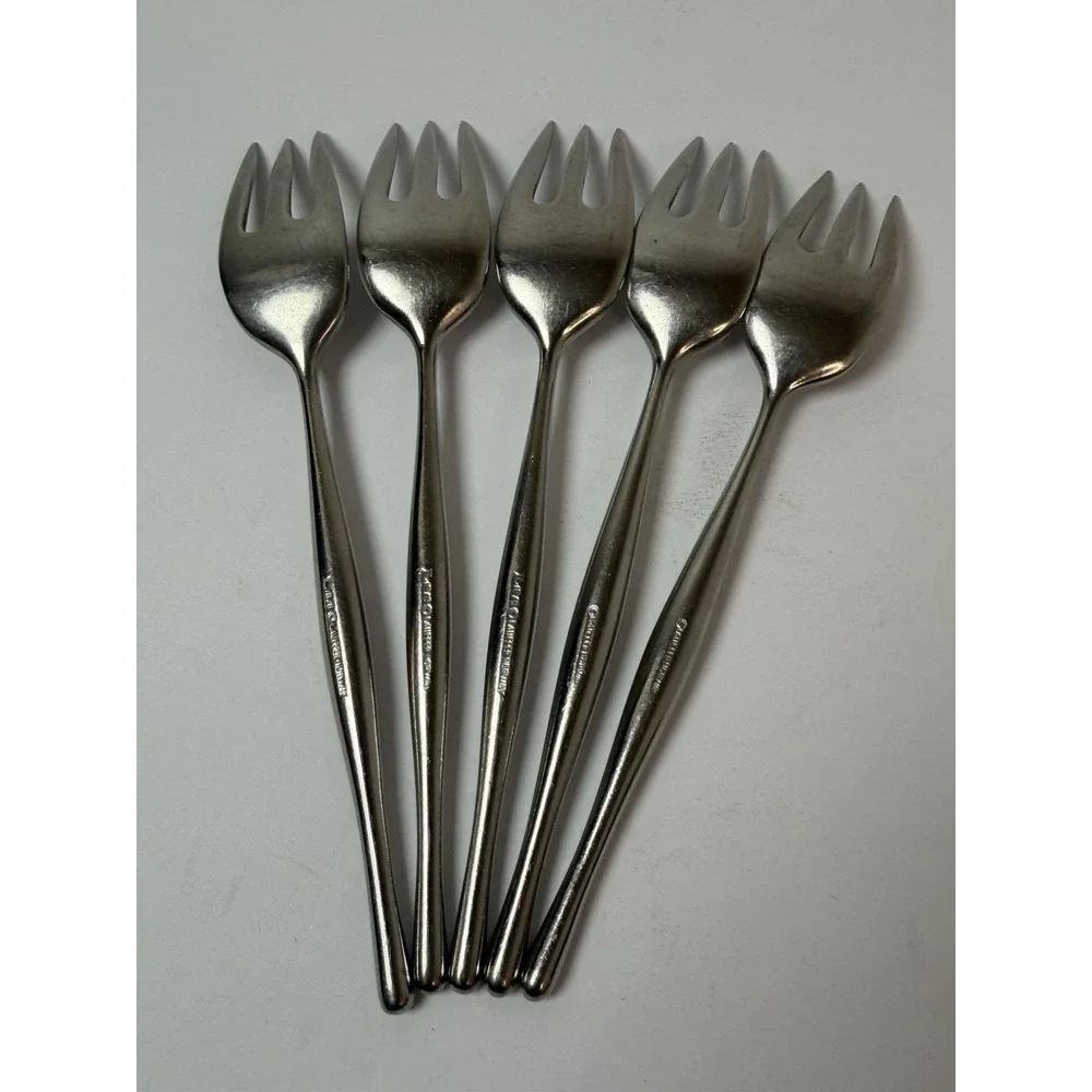 5 Salad Forks‎ DESIGN 3 Lauffer/Towle 18/8 Satin Stainless Steel Norway